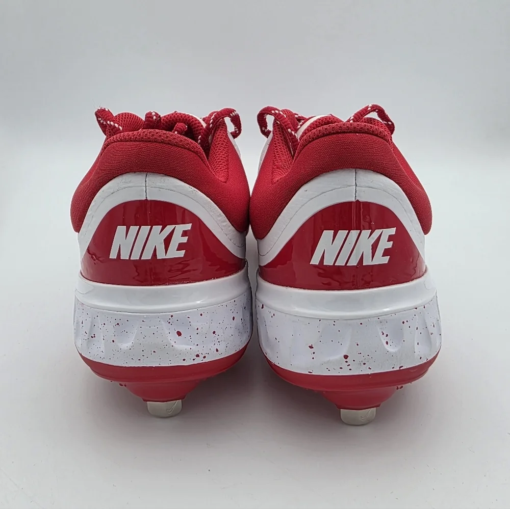 Nike Alpha Huarache Elite 4 Low 'White University Red' Baseball Cleats Mens 8.5